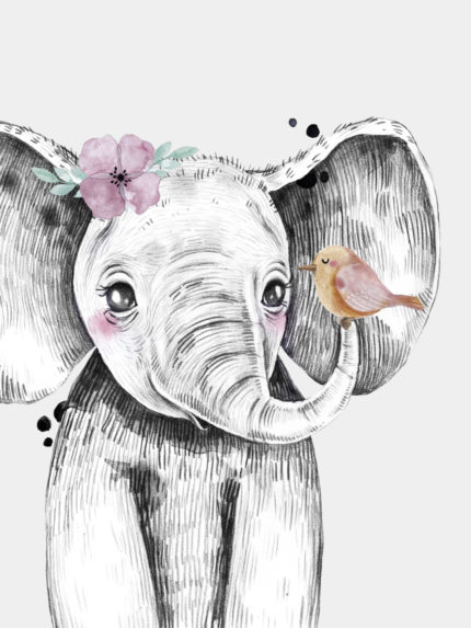 dieren poster kinderkamer olifant