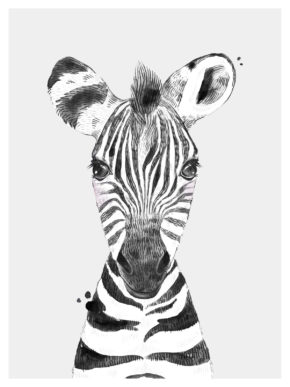 zebra safari poster voor de kinderkamer