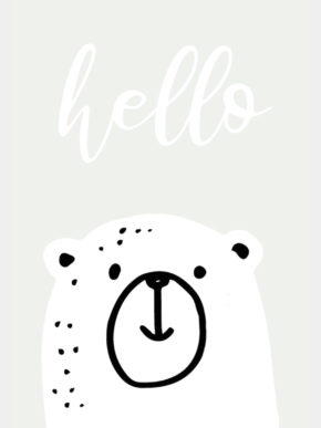 poster voor de kinderkamer met hello beer