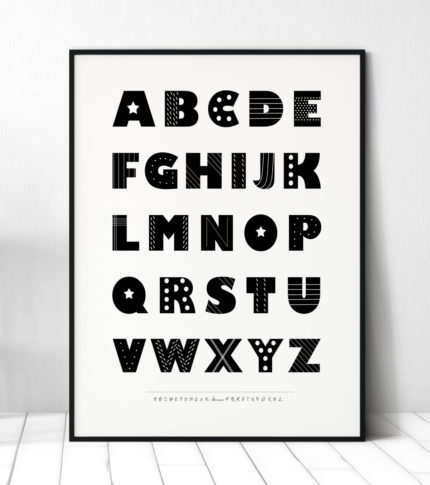 poster voor de kinderkamer met alfabet