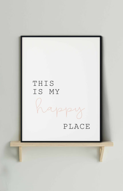 Hover afbeelding happy place poster
