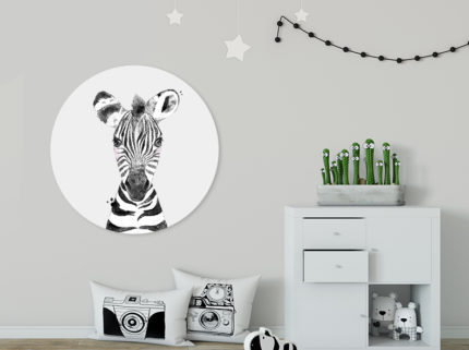 Kinderkamer Met Muurcirkel Met Zebra