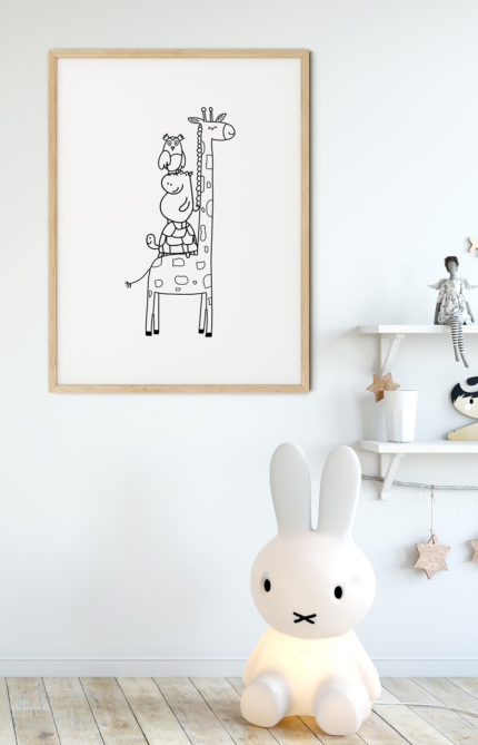 hover afbeelding dierenposter voor de kinderkamer