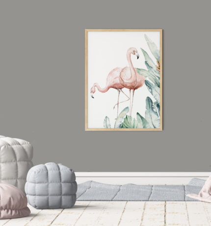 Flamingo Poster Kinderkamer In Houten Lijst