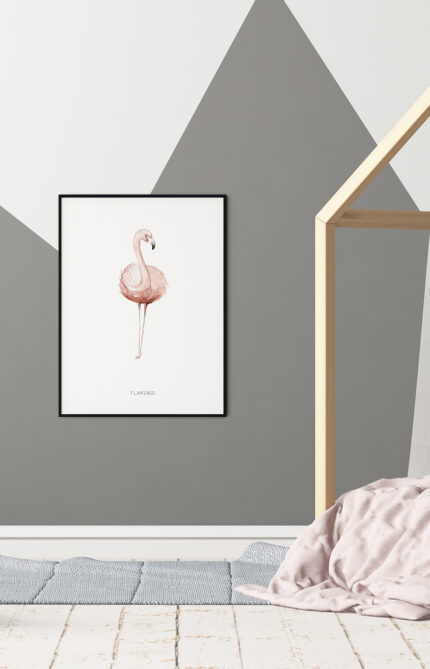 Hover Afbeelding Poster Kinderkamer Flamingo