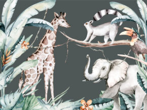 jungle poster kinderkamer met allerlei dieren