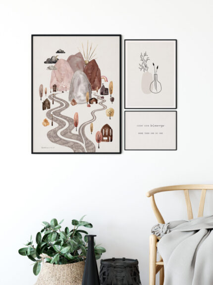 Verschillende Posters Gecombineerd In Interieur B