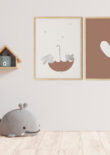Mockup wall in the children's room on wall white colors backgrou