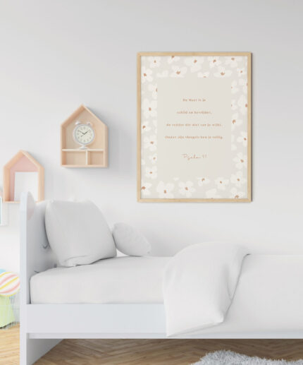 Christelijke Poster Psalm 91 In Houten Lijst Op Kamer