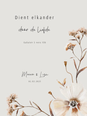 christelijke poster eigen tekst met bloemen