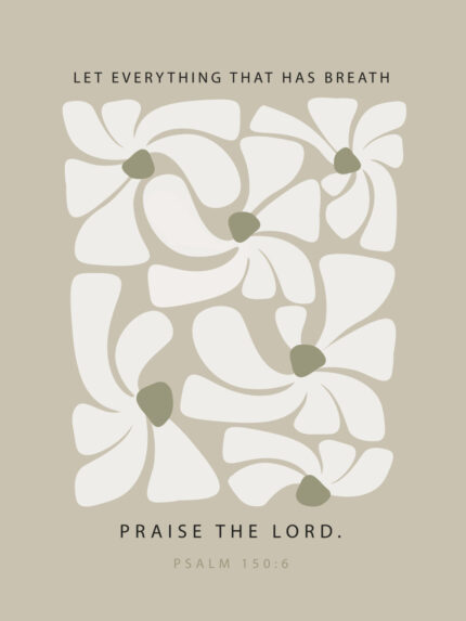 christelijke poster abstract flower met psalm 150