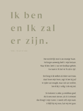 christelijke poster met lied ik zal er zijn