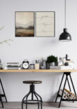 2 Zwarte Lijsten Boven Bureau Met Christelijke Poster En Interieur Poster