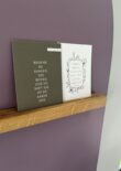 fotohouder hout voor op de magnetische sticker met 2 snedes close up