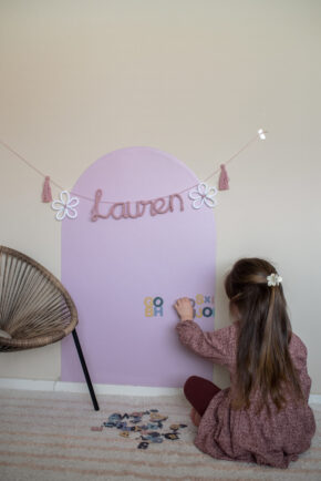Magneetsticker boog 58x90 roze