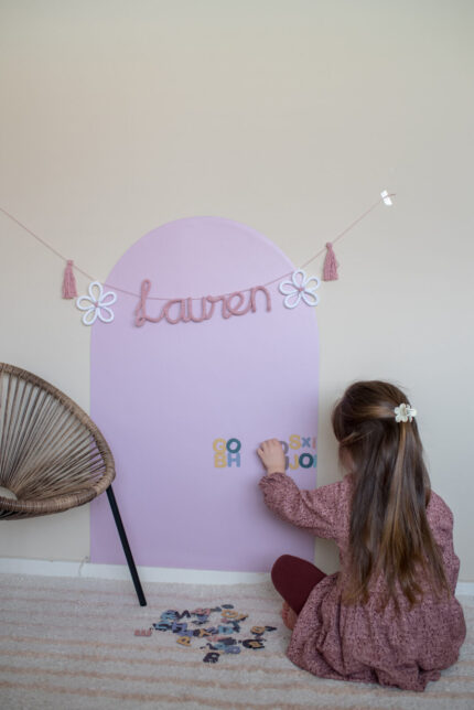 Magneetsticker roze boog