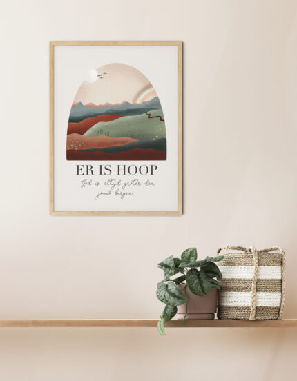 Christelijke Poster God Is Altijd Groter Dan Jouw Bergen Story