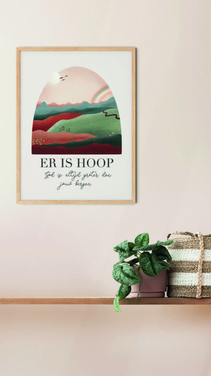 Christelijke Poster God Is Altijd Groter Dan Jouw Bergen Story