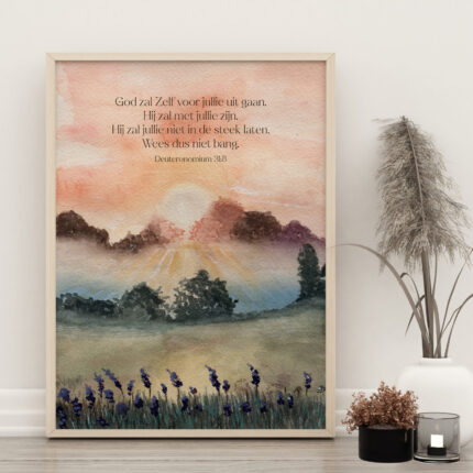 Christelijke Poster Hij Zal Zelf Voor Jullie Uitgaan In Lijst