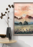 Christelijke Poster Hij Zal Zelf Voor Jullie Uitgaan In Lijst Aan De Muur
