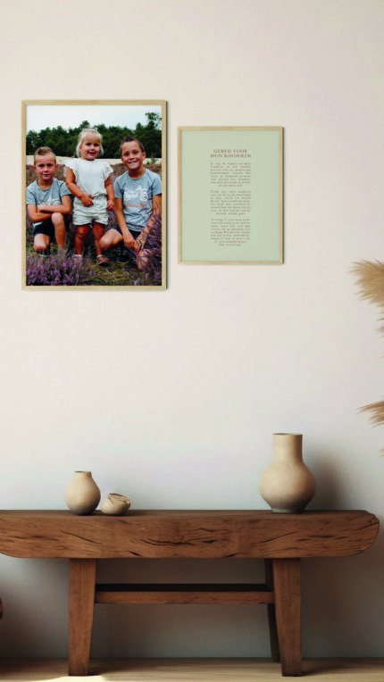 Christelijke Poster Gebed Voor Mijn Kinderen Gecombineerd Met Fotoposter In Lijsten