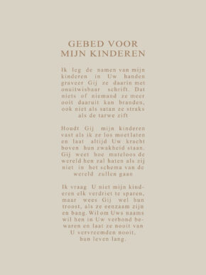 Christelijke poster met bekende 'gebed voor mijn kinderen'