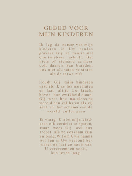 Christelijke poster met bekende 'gebed voor mijn kinderen'