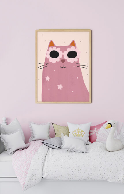 Hoverafbeelding Cat Kinderkamer Poster In Lijst Aan De Muur