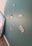 close up Magneetsticker goedkoop groen/blauw