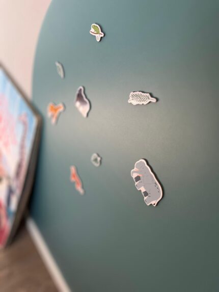 close up Magneetsticker goedkoop groen/blauw