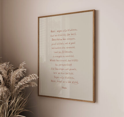 hoverafbeelding christelijke poster Heer zegen mijn kinderen aan de muur in lijst