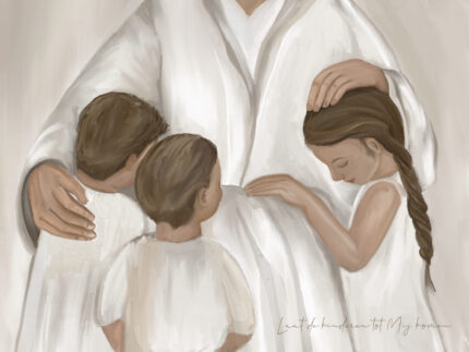 christelijke poster laat de kinderen tot Mij komen