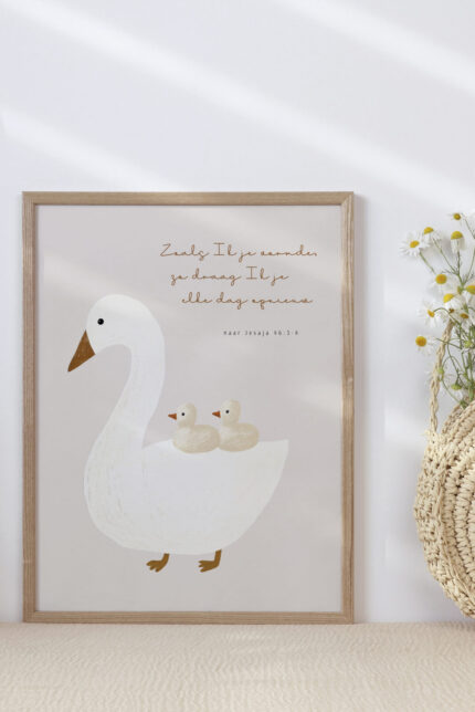 Story christelijke poster met gans en mogelijkheid voor eigen tekst