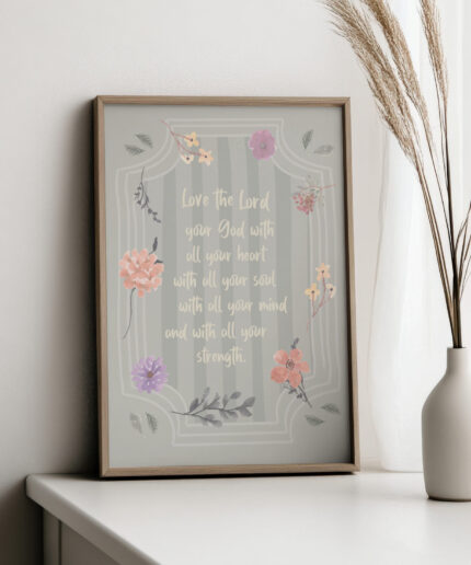 Christelijke Poster Love The Lord With Al You Heart Bb
