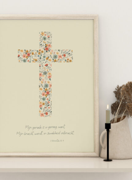 Christelijke Poster Mijn Kracht Is In Uw Zwakheid Volbracht Hoverafbeelding B