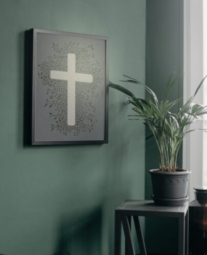 Hoverafbeelding Kruis Poster In Lijst Aan De Muur