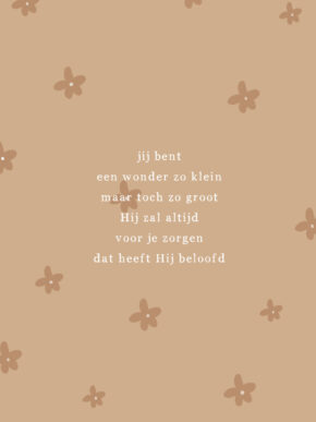 Christelijke poster voor de babykamer: Hij zal altijd voor je zorgen!