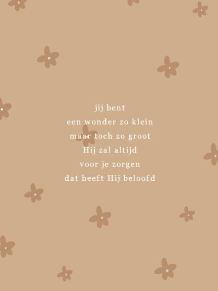 Christelijke poster voor de babykamer: Hij zal altijd voor je zorgen!